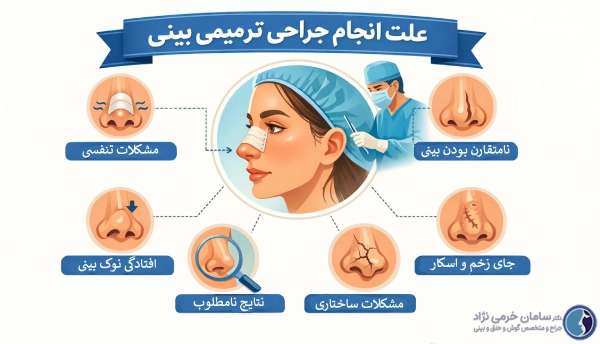 علت انجام جراحی ترمیمی بینی